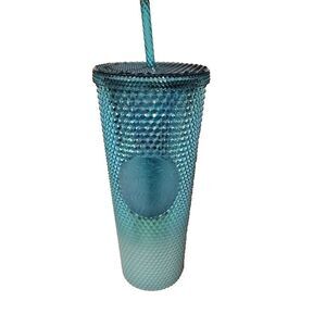 Starbucks Glacier Blue Ombre Gradient Studded Tumbler Cold Cup 24 oz